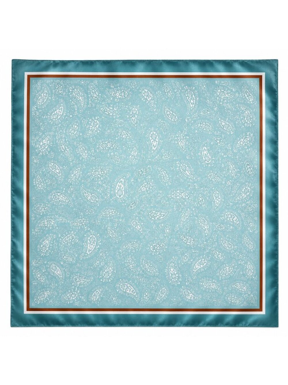 Turquoise Paisley Satin Scarf 35x35 Square Scarf Coastal Chic Western Cowgirl